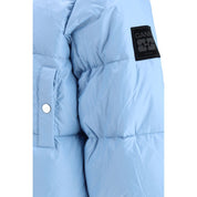 Light Blue Nylon Puffer Jacket - Ganni