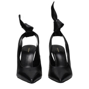 Givenchy svarta pumps i läder med hög klack och vintage-effekt