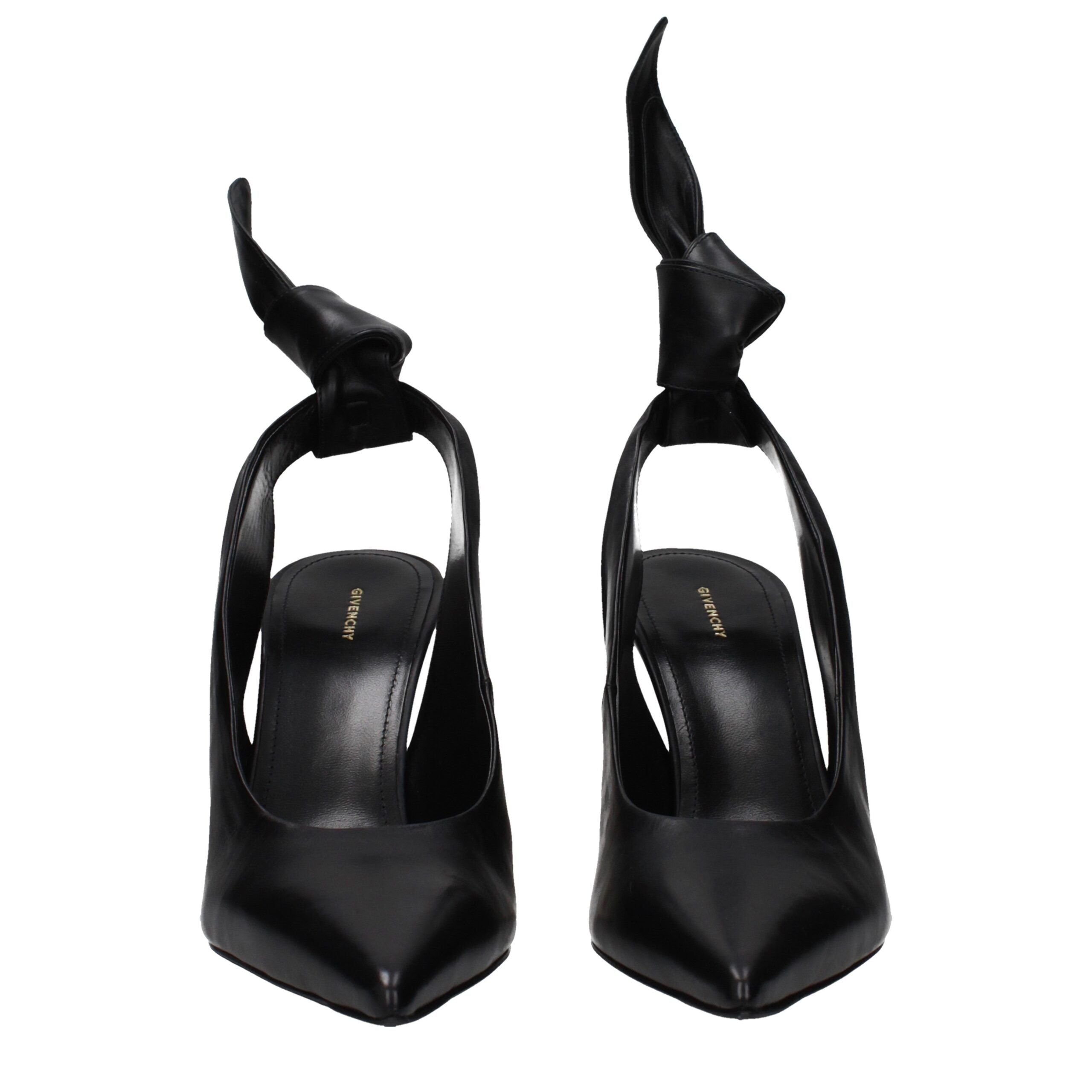 Givenchy svarta pumps i läder med hög klack och vintage-effekt