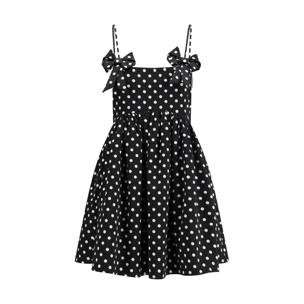 Flerfärgad prickig miniklänning i återvunnen polyester - Ganni