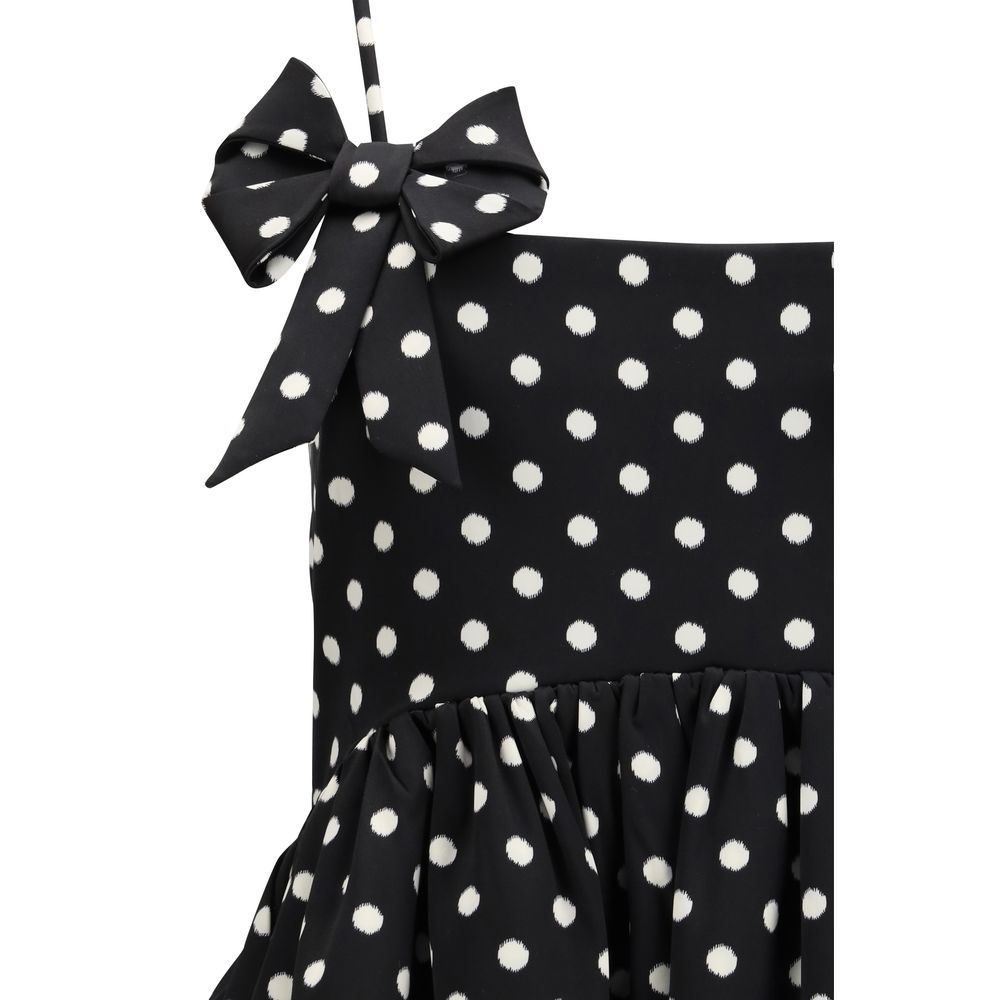 Flerfärgad prickig miniklänning i återvunnen polyester - Ganni