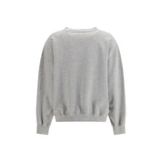 Gray Cotton Sweatshirt with Kitty Graphic