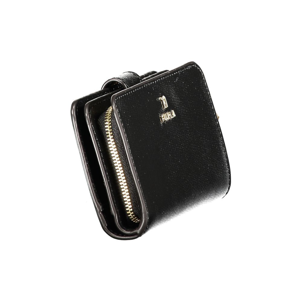 Furla Black Leather Compact Wallet