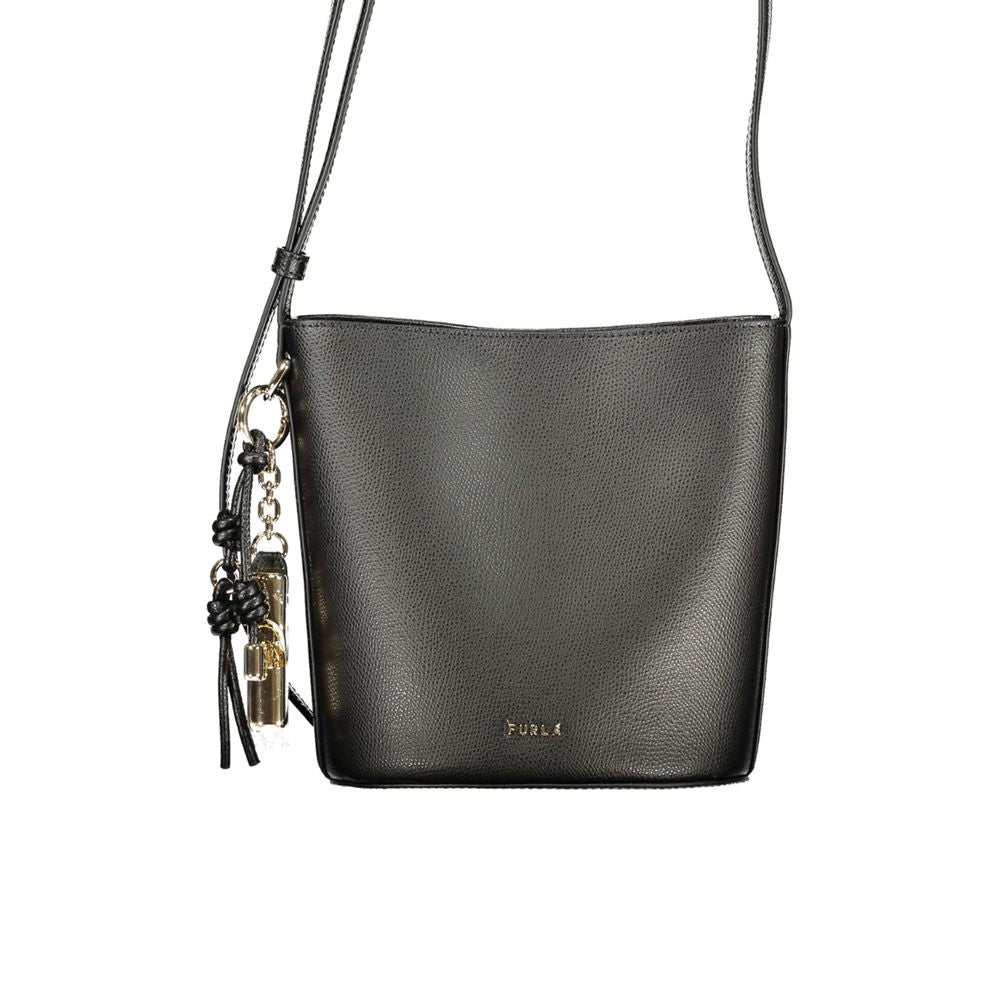 Furla Nero Leather Mini Bucket Bag