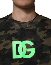 Dolce &amp; Gabbana Flerfärgad Kamouflage Bomullspullovertröja