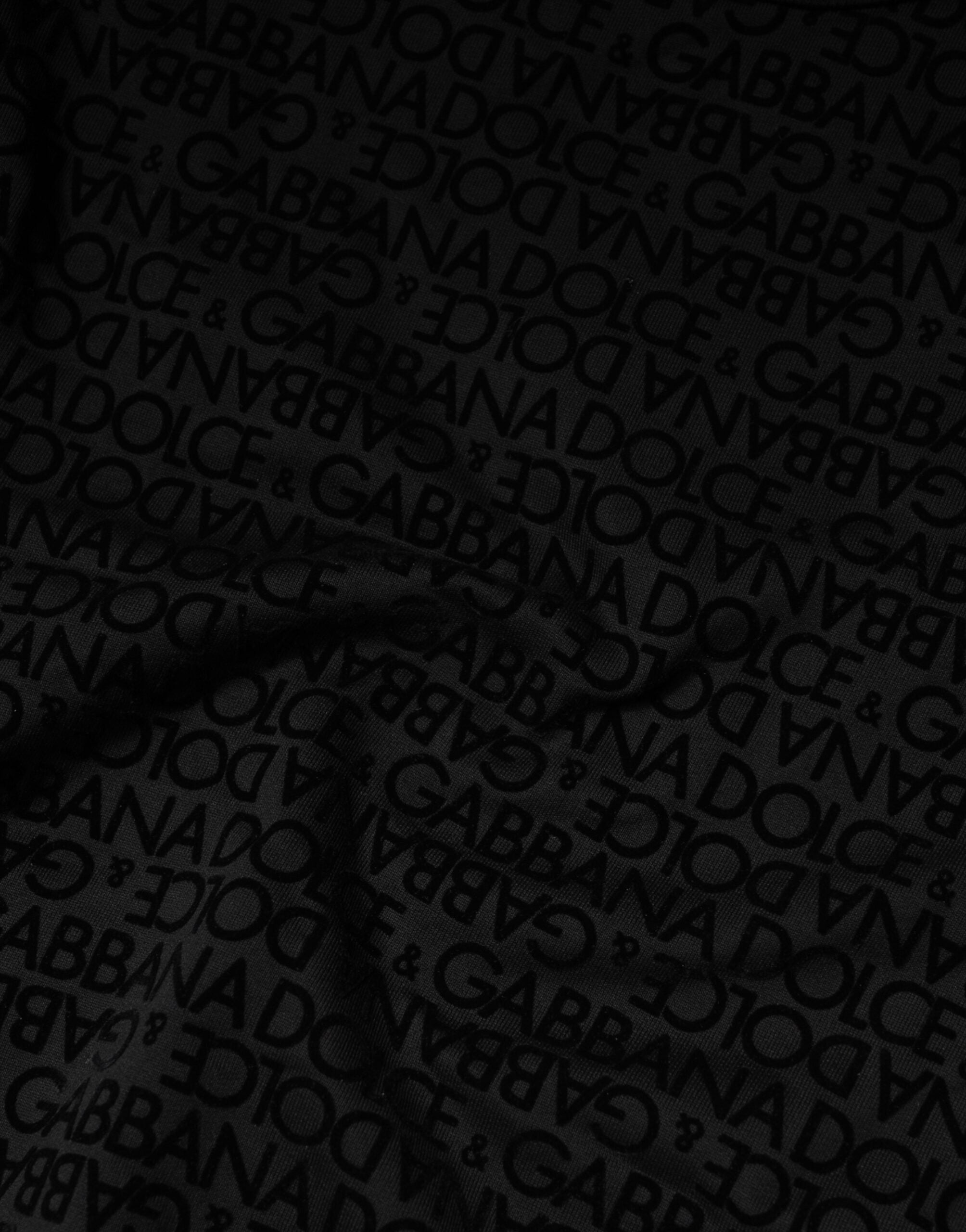 Dolce & Gabbana Black Monogram Cotton Crew Neck Sweatshirt