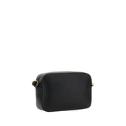 Black Calf Leather Shoulder Bag with Monogram