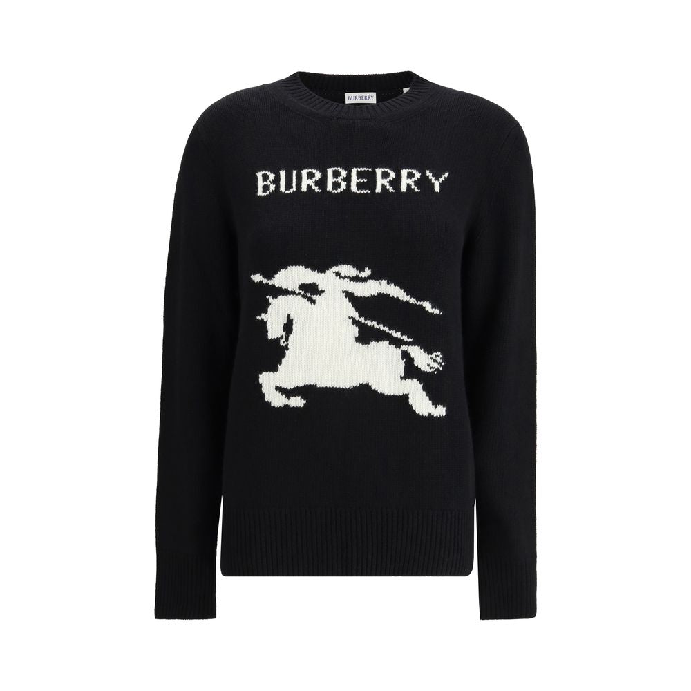 Black Wool-Cashmere Blend Sweatshirt with EKD Knit