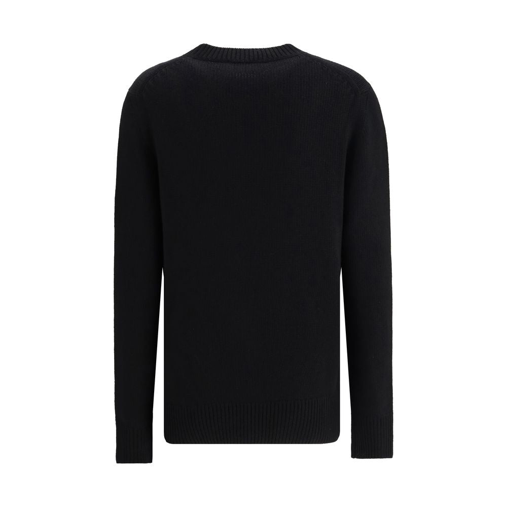 Black Wool-Cashmere Blend Sweatshirt with EKD Knit