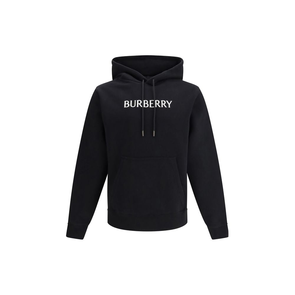 Svart bomullsluvtröja med Burberry-logotyp