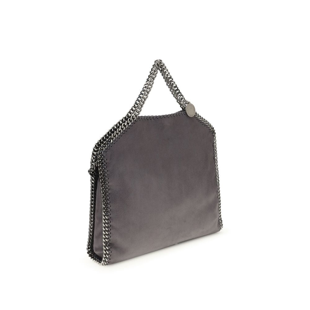 Gray Polyester Falabella Fold Over Handbag