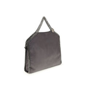 Gray Polyester Falabella Fold Over Handbag