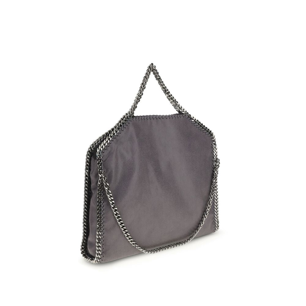 Gray Polyester Falabella Fold Over Handbag