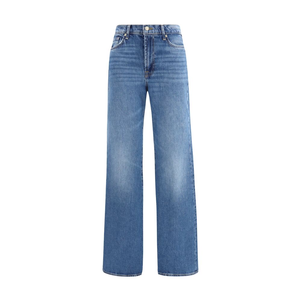 Blue Cotton Flared Jeans - 7FOR