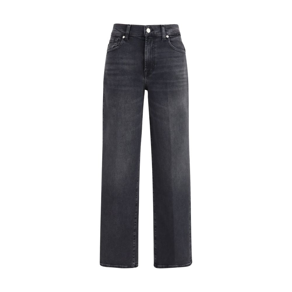 Black Cotton Straight-Leg Jeans - 7 For All Mankind