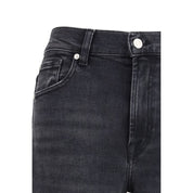 Black Cotton Straight-Leg Jeans - 7 For All Mankind
