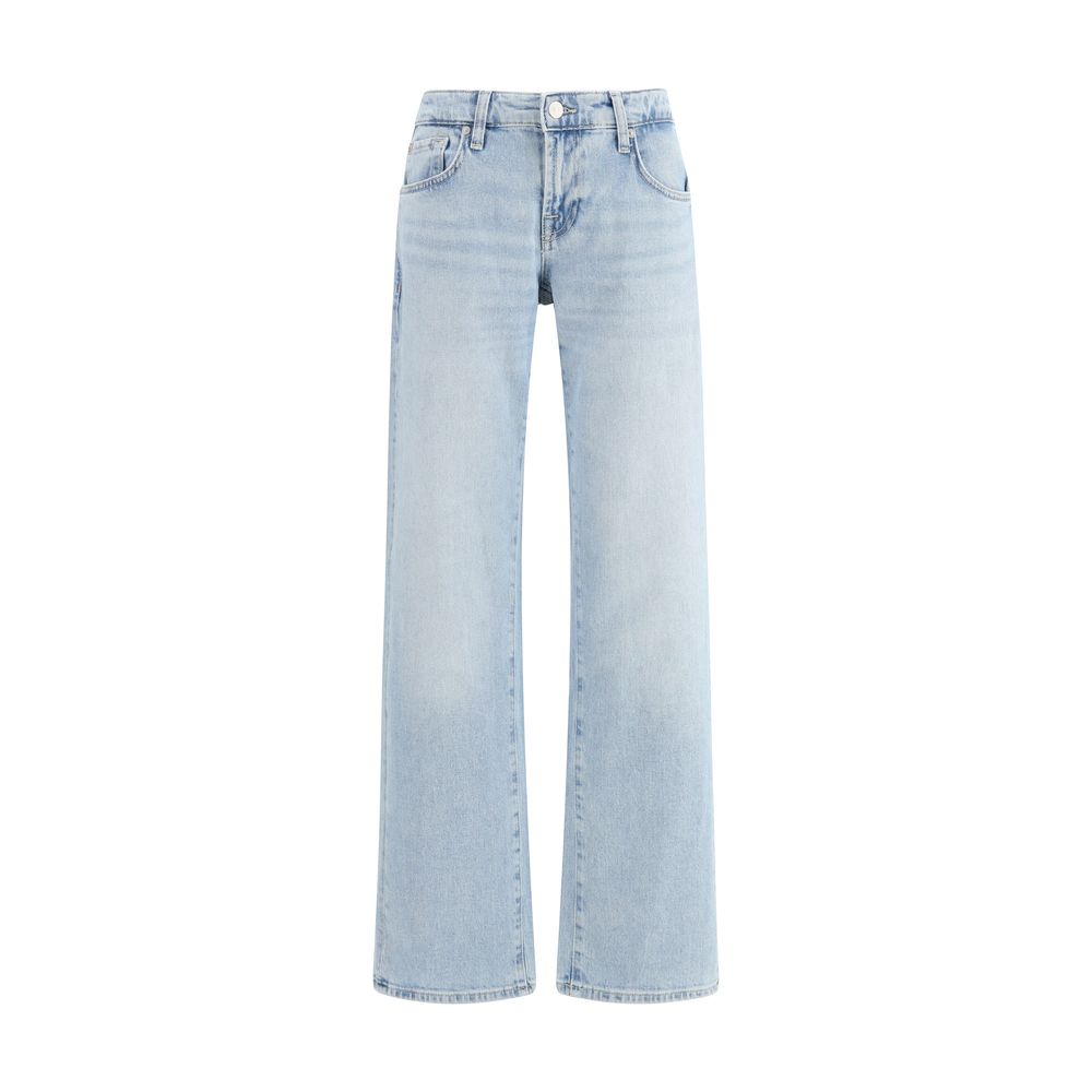 Light Blue Cotton Straight-Leg Jeans - 7 For All Mankind