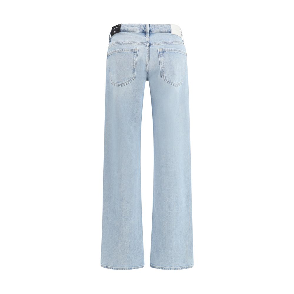 Light Blue Cotton Straight-Leg Jeans - 7 For All Mankind