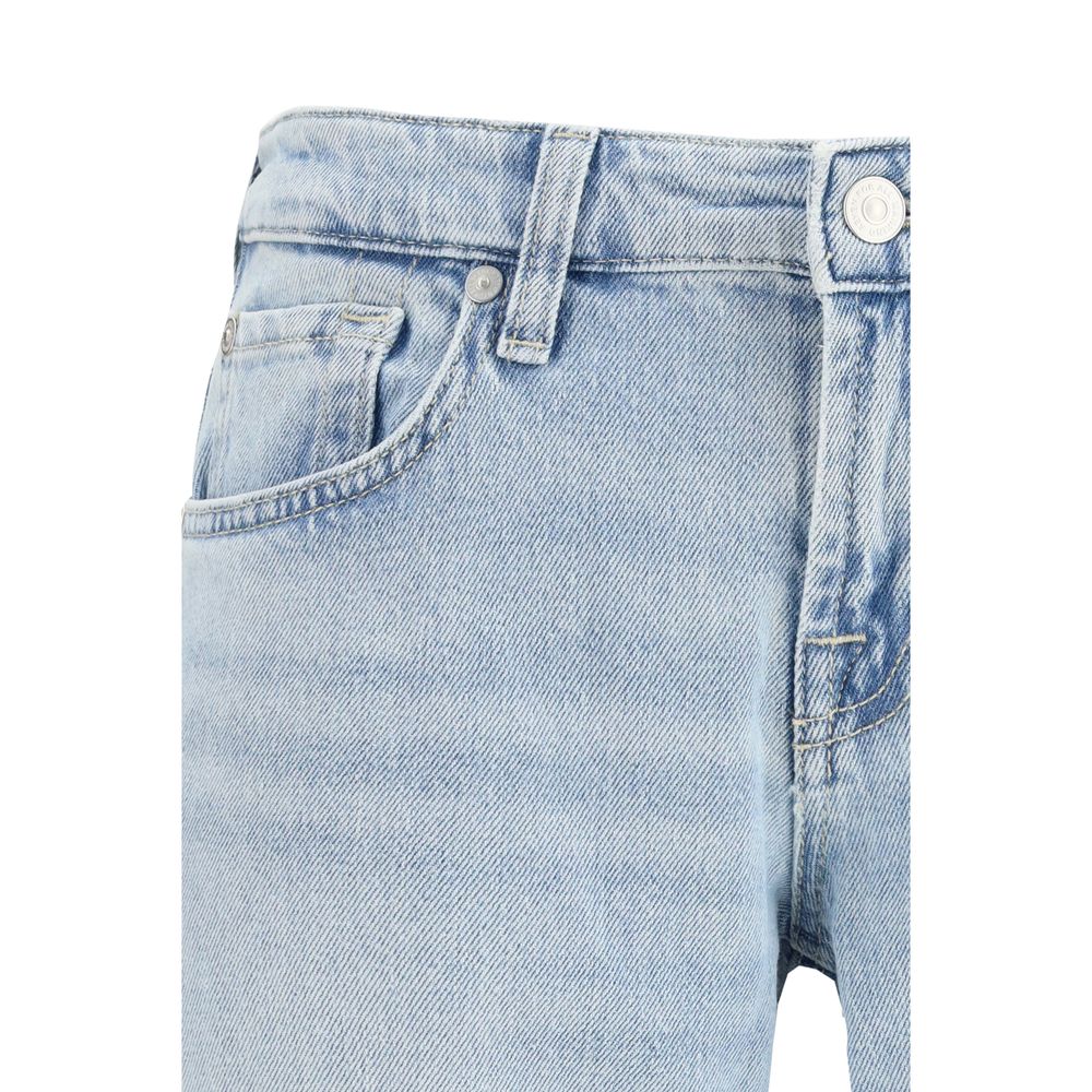 Light Blue Cotton Straight-Leg Jeans - 7 For All Mankind