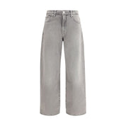 Gray Cotton Relaxed Fit Jeans