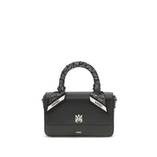 Black Calf Leather Shoulder Bag with Logo - Amiri