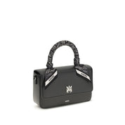 Black Calf Leather Shoulder Bag with Logo - Amiri