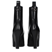 Valentino Garavani svarta läderstövlar med logotyp