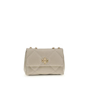 Cream Lambskin Diamond Quilted Shoulder Bag