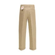 Khaki Beige Cotton Chino Pants with Double Star