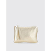 Coccinelle Gold Metallic Leather Clutch Bag