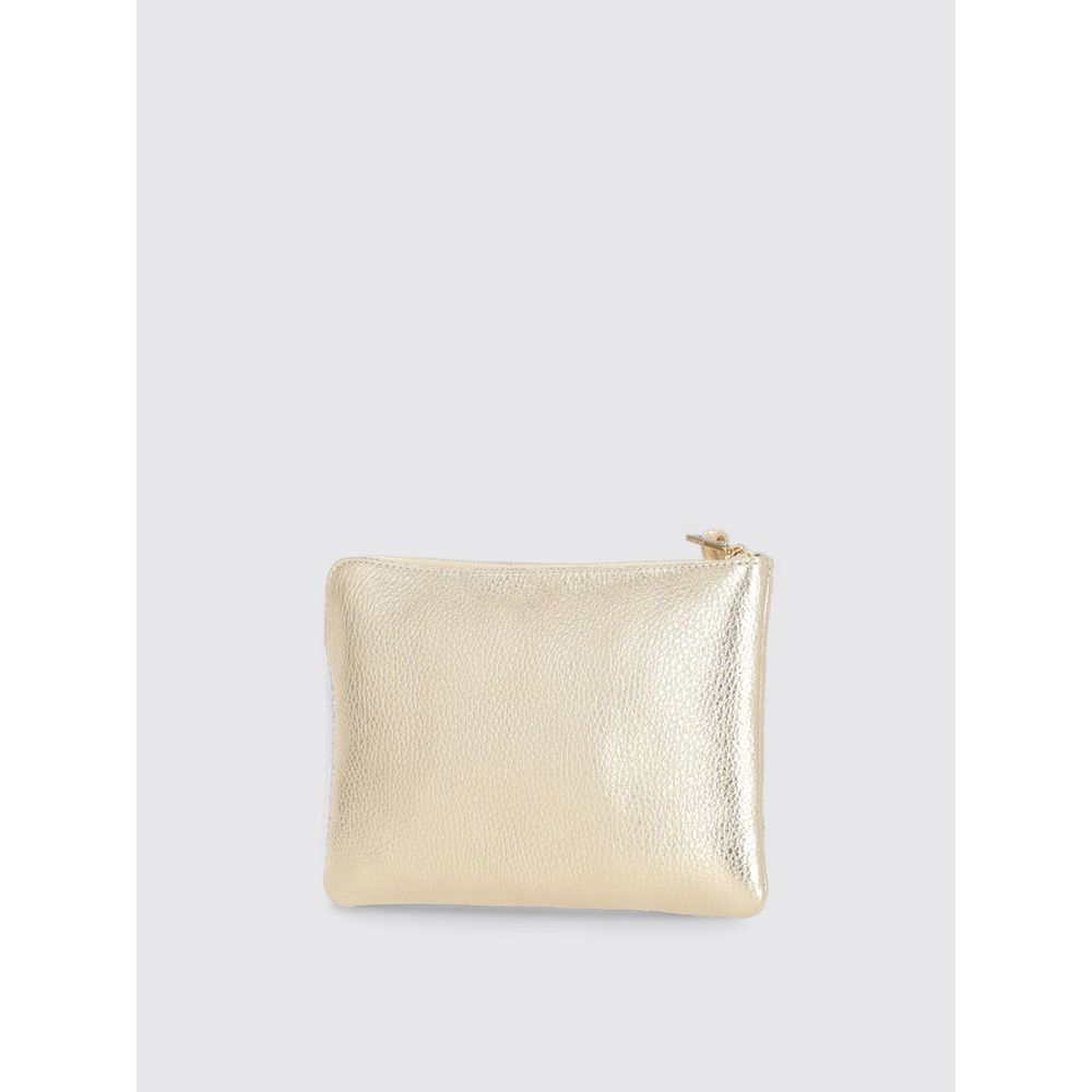Coccinelle Gold Metallic Leather Clutch Bag