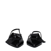 Prada Black Patent Leather Flat Sandals
