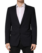 Dolce & Gabbana Black Virgin Wool Single Breasted Blazer