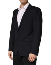 Dolce & Gabbana Black Virgin Wool Single Breasted Blazer