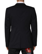 Dolce & Gabbana Black Virgin Wool Single Breasted Blazer