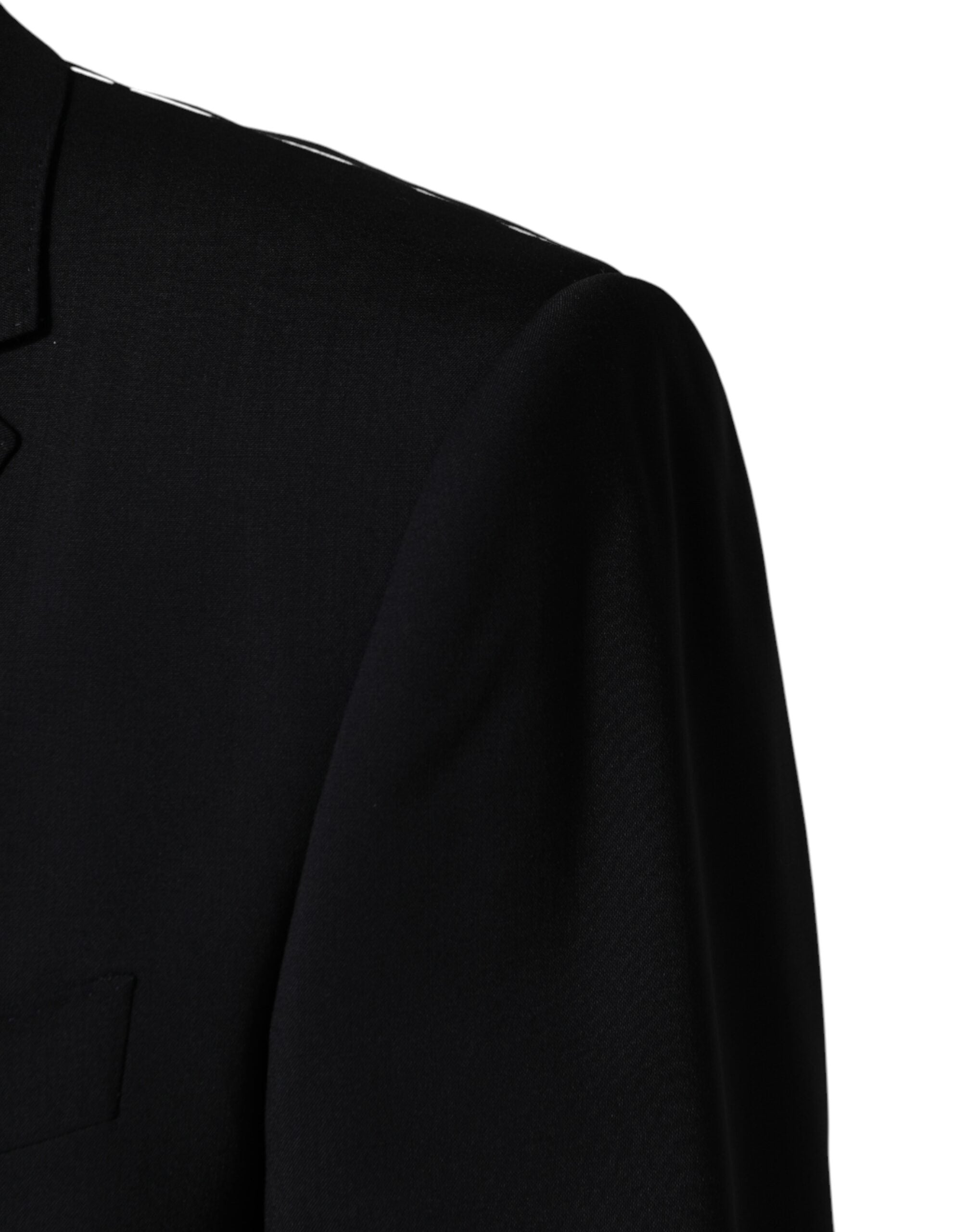 Dolce & Gabbana Black Virgin Wool Single Breasted Blazer