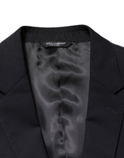 Dolce & Gabbana Black Virgin Wool Single Breasted Blazer