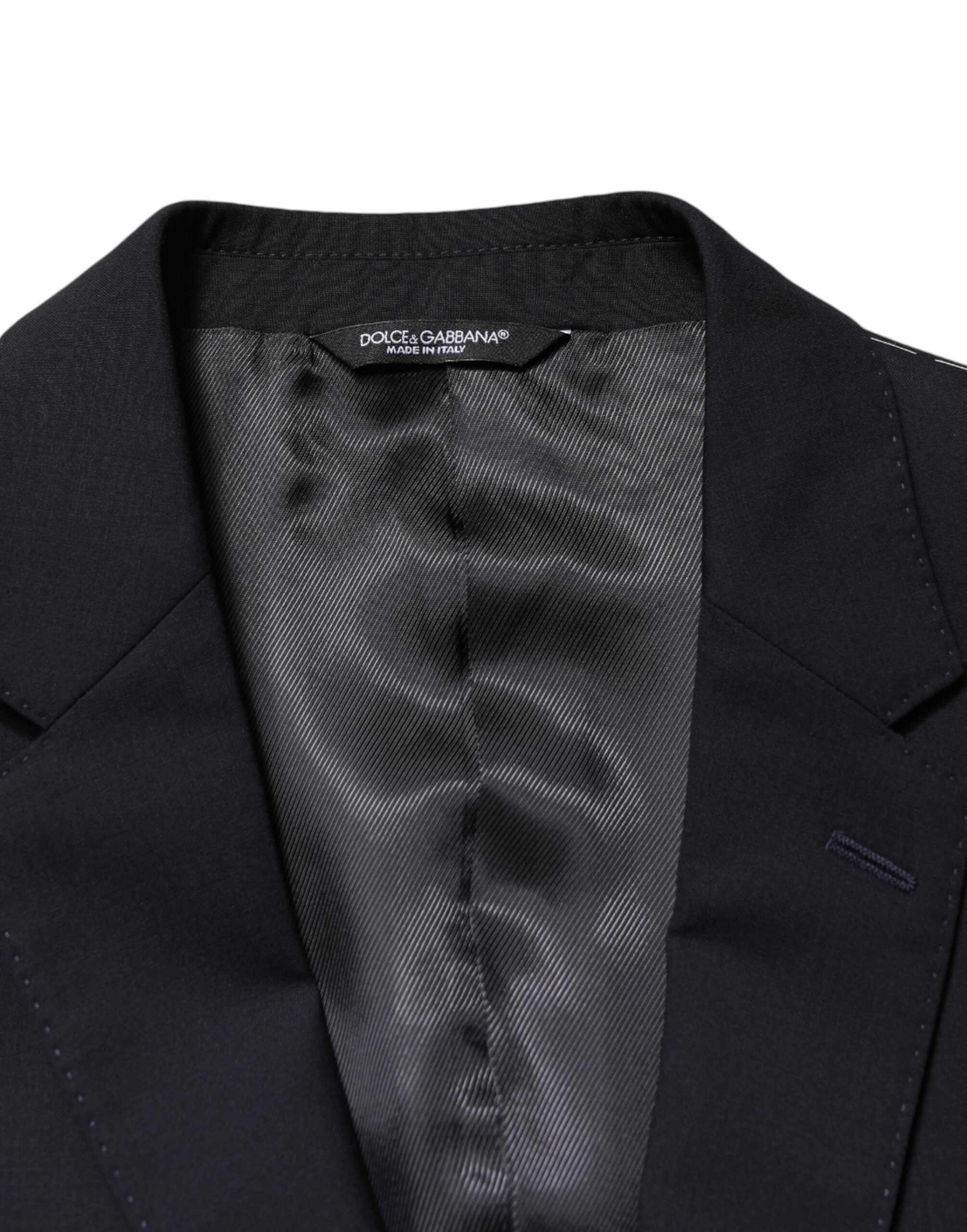 Dolce & Gabbana Black Virgin Wool Single Breasted Blazer