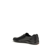 Prada Black Calf Leather Slip-On Loafers