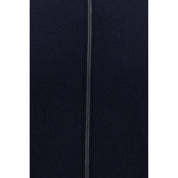 Blue Wool Cardigan with Monochrome Design