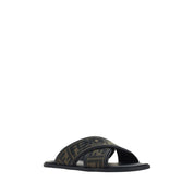 Svarta gummitofflor med FF-logotyp