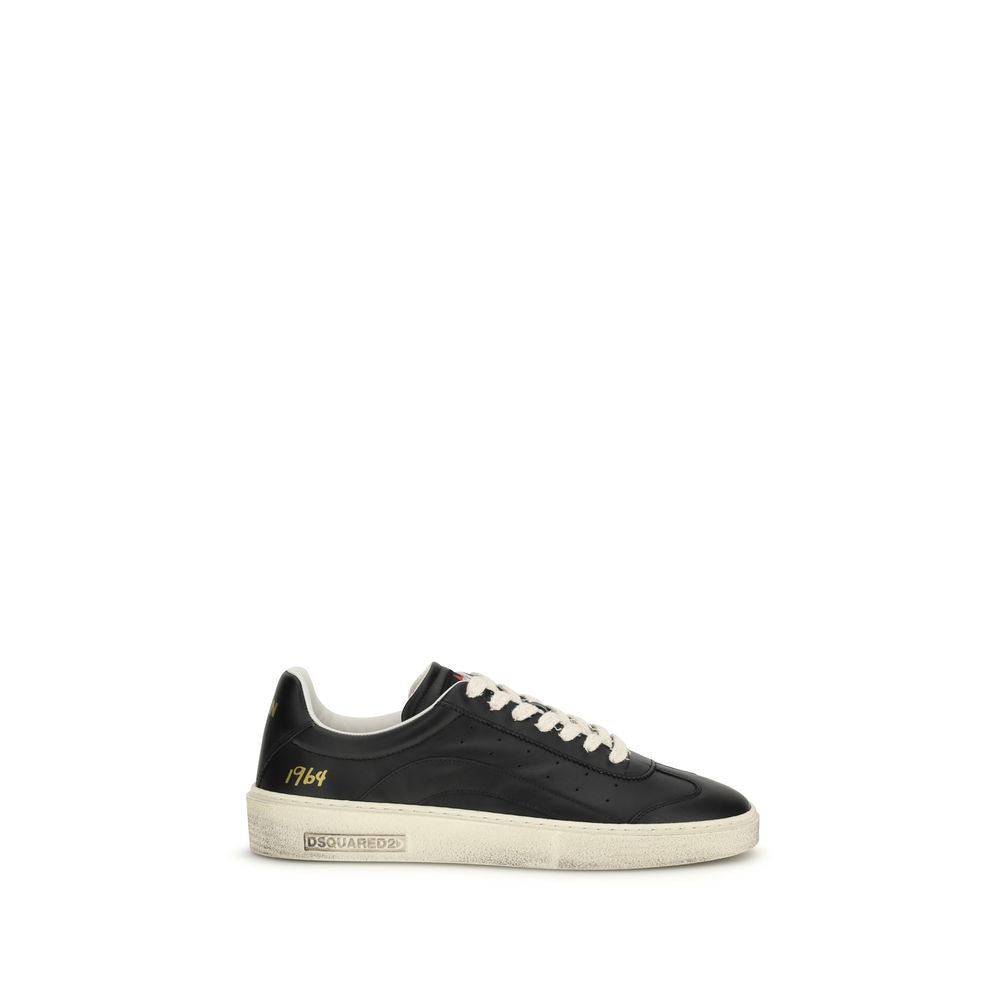 Dsquared² Black Calf Leather Low Top Sneakers