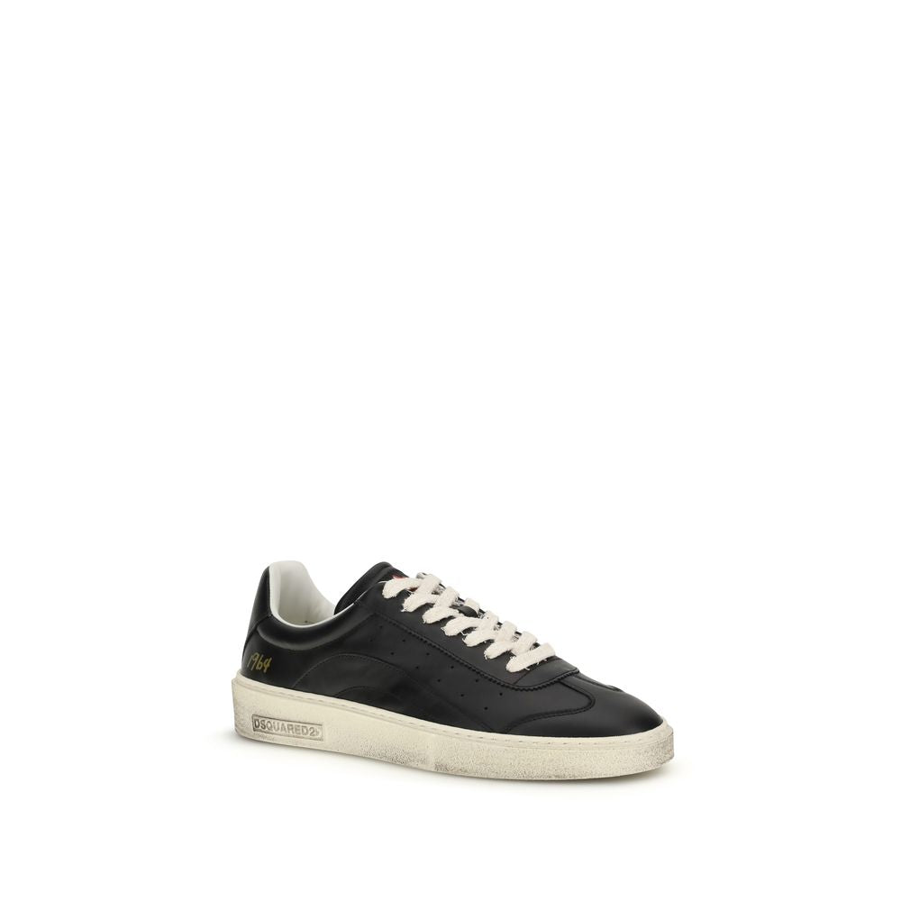 Dsquared² Black Calf Leather Low Top Sneakers