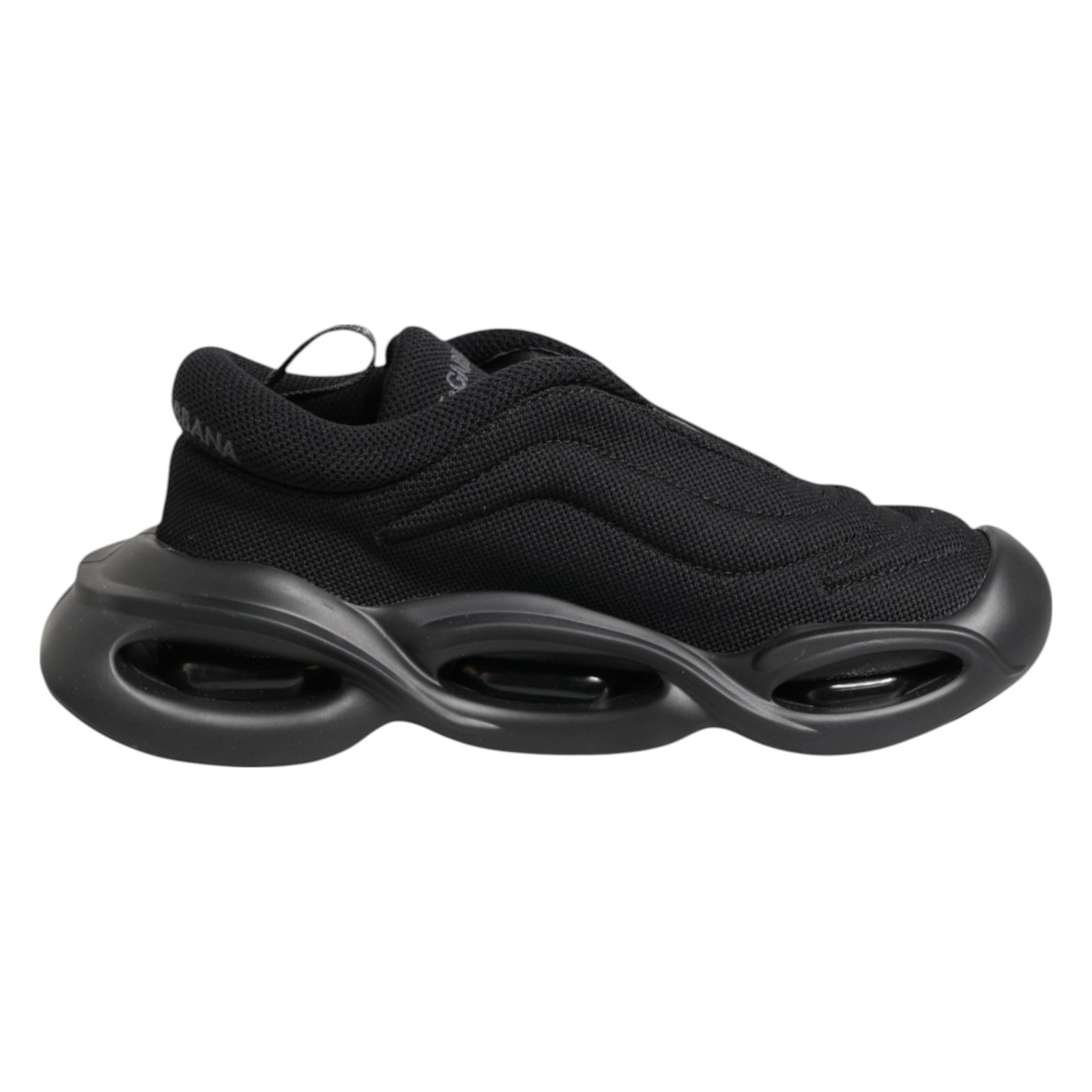Dolce & Gabbana Black Polyester Viscose Wave Sneakers