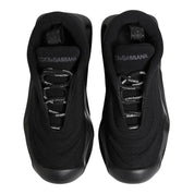 Dolce & Gabbana Black Polyester Viscose Wave Sneakers