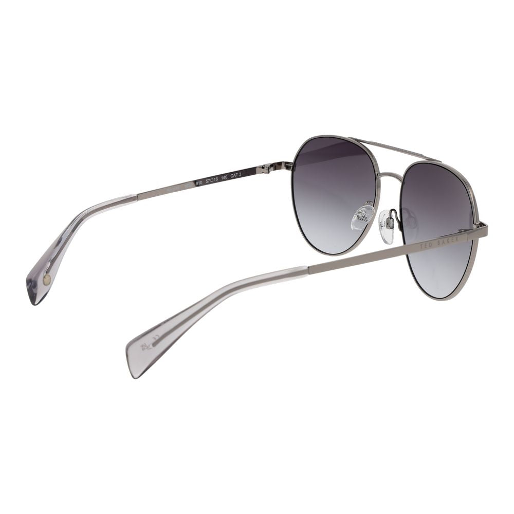 Ted Baker Gunmetal Metal Aviator Sunglasses