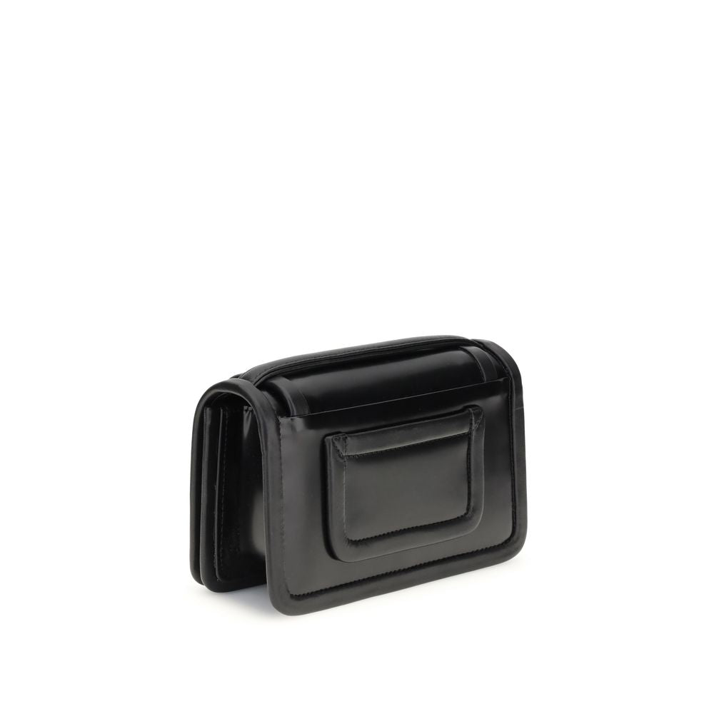 Svart Alpha Axelväska i kalvskinn