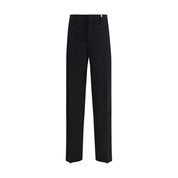 Black Fleece Wool Dress Pants with Jacquard Label