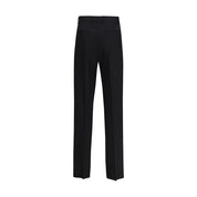 Black Fleece Wool Dress Pants with Jacquard Label