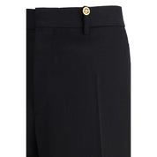 Black Fleece Wool Dress Pants with Jacquard Label
